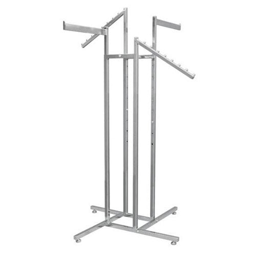 Single Rail Folding Fashion Rack - Chrome Finish | RMS Shopfitting Ltd