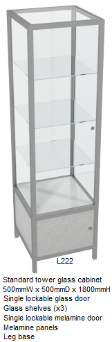 RMS Glass tower display cabinet (L222-S)