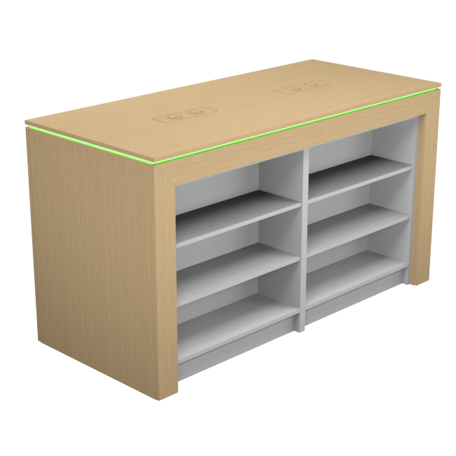 Display table with rgb led lighting_1800mm w/4 x shelf ... | RMS | RMS ...