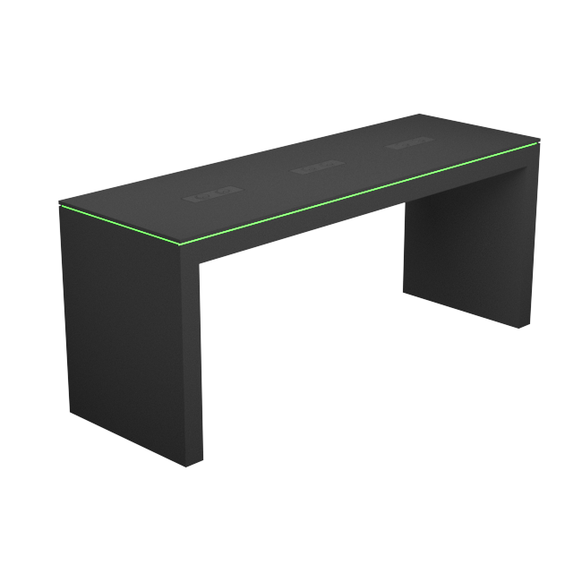 Display table with rgb led lighting_2400mm