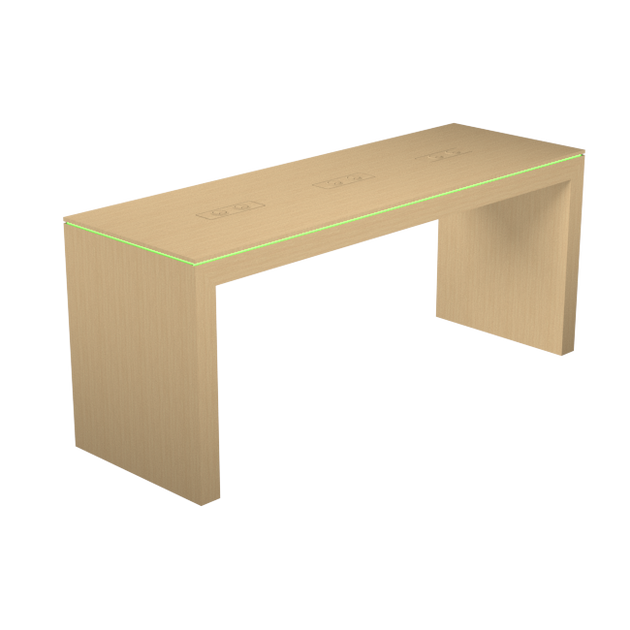 Display table with rgb led lighting_2400mm... | RMS | RMS Shopfitting Ltd