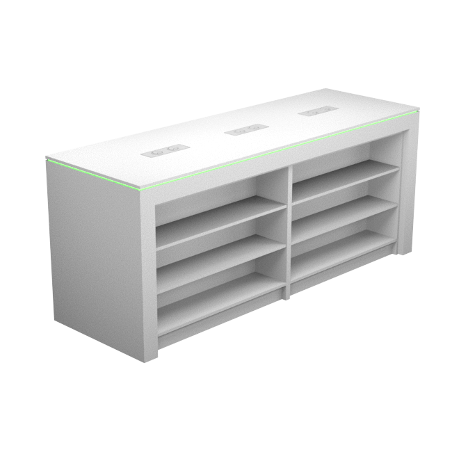 Display table with rgb led lighting_2400mm w/4 x shelf ... | RMS | RMS ...