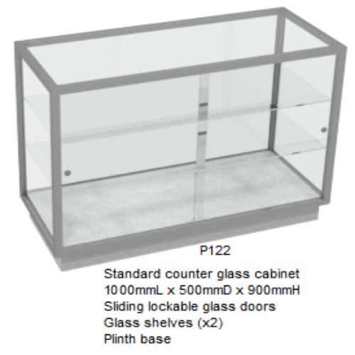 RMS Glass counter display cabinet (P122)