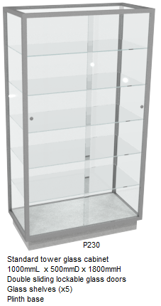 RMS Glass tower display cabinet (P230)