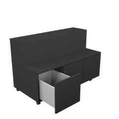 RMS Step-up display - 3 x drawer storage w/castors