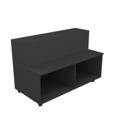 RMS Step-up display plinth - open front storage w/castors